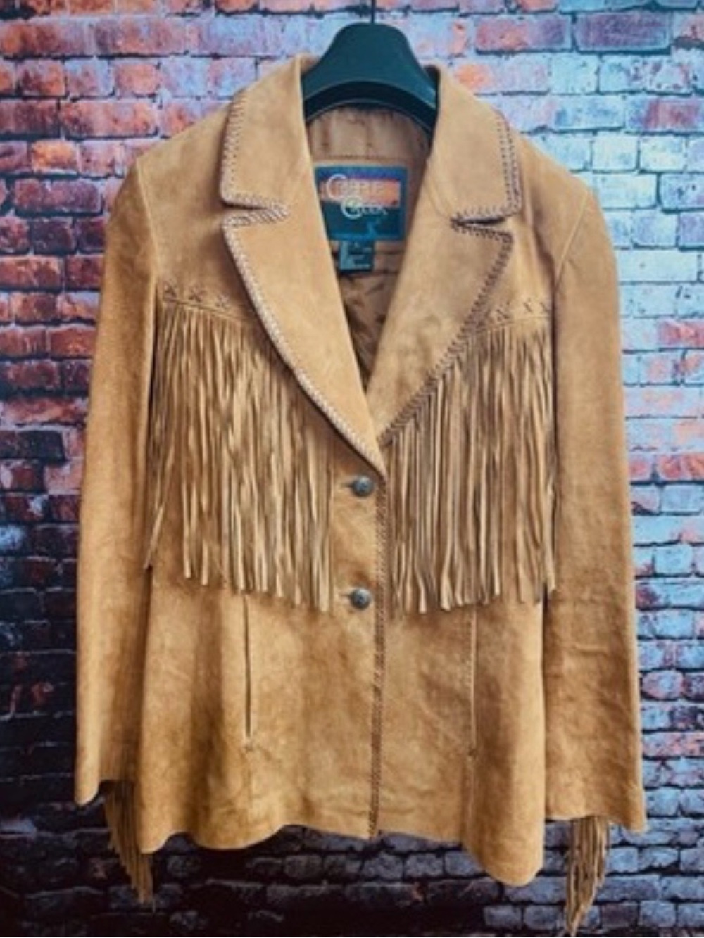 Cripple Creek Tan Suede Fringe Jacket